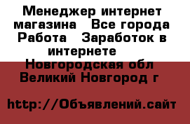 Менеджер интернет магазина - Все города Работа » Заработок в интернете   . Новгородская обл.,Великий Новгород г.